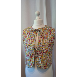 gilet  vert d'eau floral devant